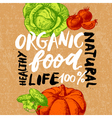 eco food menu background hand drawn sketch vector image vector image