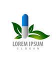 leaf with capsule medical concept design symbol vector image