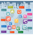 set of icons infrastructure city vector image