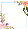 watercolor flower frame design frame natural vector image vector image