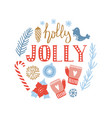 merry christmas and happy new year hand drawn vector image vector image