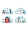 ophthalmologists treat people patient examination vector image vector image