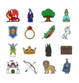fairy tale thin line icons vector image vector image