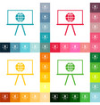 icons in a flat style globe on board vector image vector image