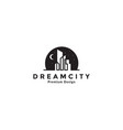 night moon with city building logo symbol icon vector image