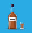 bottle of rum and glass vector image vector image