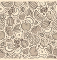 cartoon hand-drawn diet food seamless pattern vector image