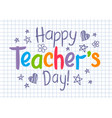 Happy Teachers Day Ribboned Royalty Free Vector Image