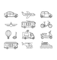 transport line icons vector image
