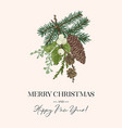 winter bouquet merry christmas vector image vector image