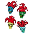 cartoon clown and joker skulls vector image vector image