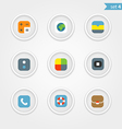 color interface icons collection vector image