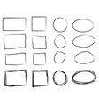 hand drawn frames set cartoon style square vector image