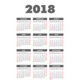 pocket 2018 year calendar vector image