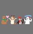 christmas cute animals banner vector image
