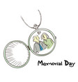 memorial locket with couple picture in love vector image