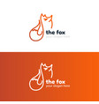 line fox logo template vector image