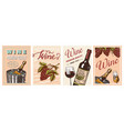 wine posters or vineyard banners sparkling vector image vector image