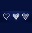 collection heart hand drawing vector image vector image