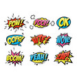 comic burst text balloons flat icon collection vector image