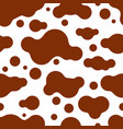 cow pattern with brown spots dairy print cute vector image