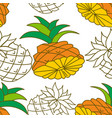pineapple fruit pattern seamless template vector image vector image