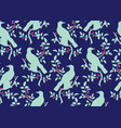 bird on branch seamless pattern vector image
