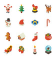christmas isometric elements vector image