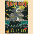 national park vintage colorful poster vector image