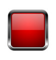 Red glass button 3d shiny hexagon icon Royalty Free Vector