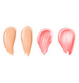 tone strokes or lipstick smudges of 3d realistic vector image