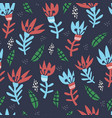 abstract floral hand drawn seamless pattern vector image