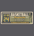 basketball sport match goal scoreboard vector image vector image