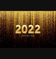 calendar header 2022 realistic metallic gold vector image vector image
