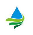 drop water and swoosh logo template design eps 10 vector image