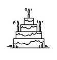 line icons birthday cake party celebration vector image
