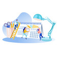 planning time management metaphor cartoon banner vector image