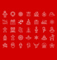 year winter holiday line icons set vector image vector image