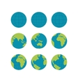 flate globe icons set signs isolated vector image