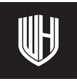 Wh logo with circle rounded negative space design Vector Image