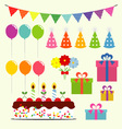 birthday celebration elements vector image