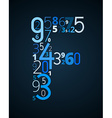 letter f font from numbers vector image