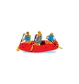 four men rafting the river sign vector image