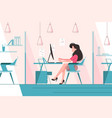 girl working in office vector image vector image