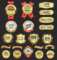 retro vintage golden badges and labels 4502 vector image