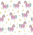 seamless pattern with cute unicorn baby print vector image vector image