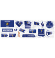 set flags american state vector image vector image