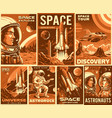 space adventure set posters monochrome vector image