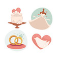wedding with marriage symbols vector image