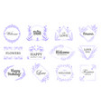 floral ornaments flat labels set vector image vector image